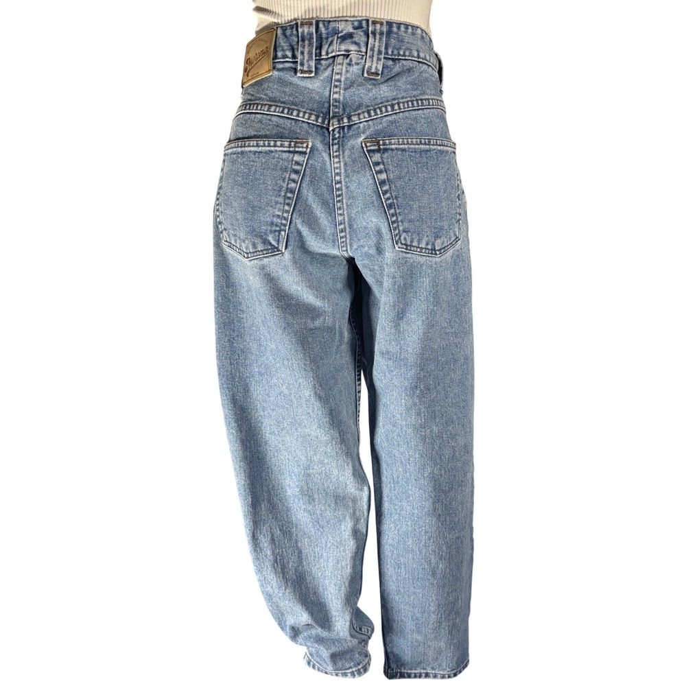 Merona Women mom Jeans Light Wash Denim High Waisted Relaxed Fit Size 8 28W/38L